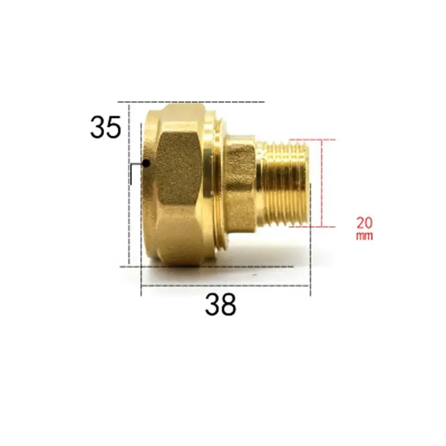 Fit 20/25 мм ID/OD Φ Tube x 1/2 "BSPP Мужской Латунный адаптер фоторазъема