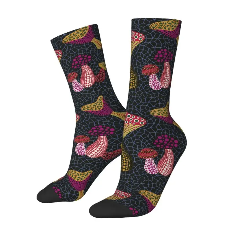 Yayoi Kusama Men Women Crew Socks Unisex Fashion 3D Printed Abstract Pop Art Dress Socks