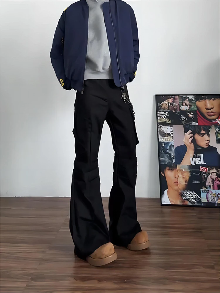 

Американские рабочие брюки-карго для мужчин, осенне-зимние, прямого кроя, с манжетами и множеством карманов