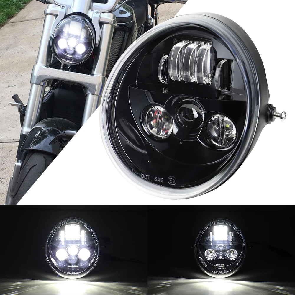 LED Front Headlight HI/Low Beam Motorcycle Headlamp for V Rod VRSCF VRSC VRSCR 2002-2017 60W Vrod