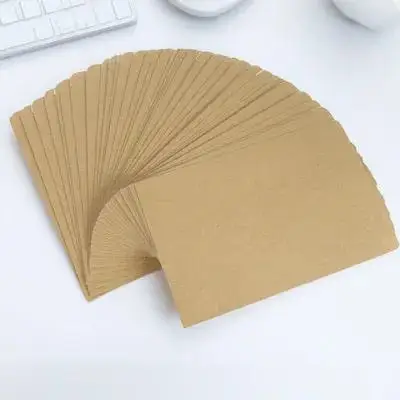 

50Pcs Blank Kraft Envelopes Classic Plain Color Khaki Invitation Photo Greeting Card Envelope for Baby Shower Banquet Corporate