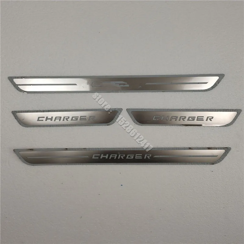 

For Dodge Charger 2014-2020 Stainless Steel Door Sill Scuff Plate Guards Threshold Pedal Styling Trim Car