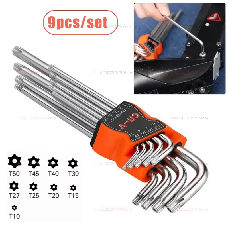 9 قطعة L نوع مزدوج نهاية مفك عرافة مفتاح ألين مجموعة توركس وجع مفك بت ستار المفك مفتاح أدوات يدوية مفك مجموعة
