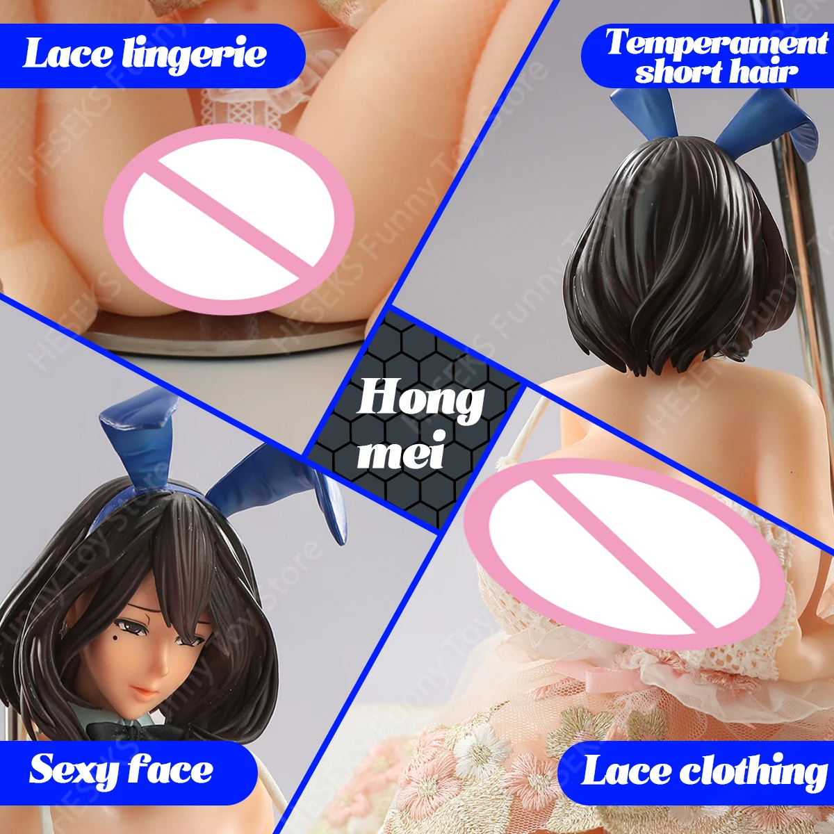 HESEKS Silicone Maria Bunny Anime Sex Dolls Male Masturbator Pocket Pussy Artificial Vagina Love Doll Sex Toys for Men 18+