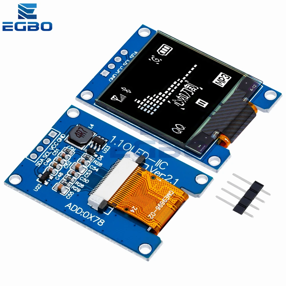 หน้าจอ OLED ขนาด1.1นิ้วโมดูล LCD 96 × 96อินเทอร์เฟซ4PIN SPI SH1107 7PIN แอลซีดี1.1 "โมดูลหน้าจอตั้ง OLED สีขาวสำหรับ Arduino