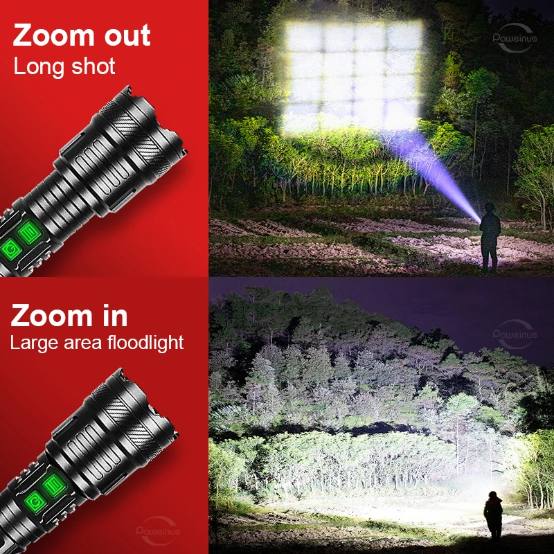 1000000 Lumens Powerful LED Flashlight Super Bright Rechargeable Torch Portable High Power Flashlight Outdoor Camping Lantern