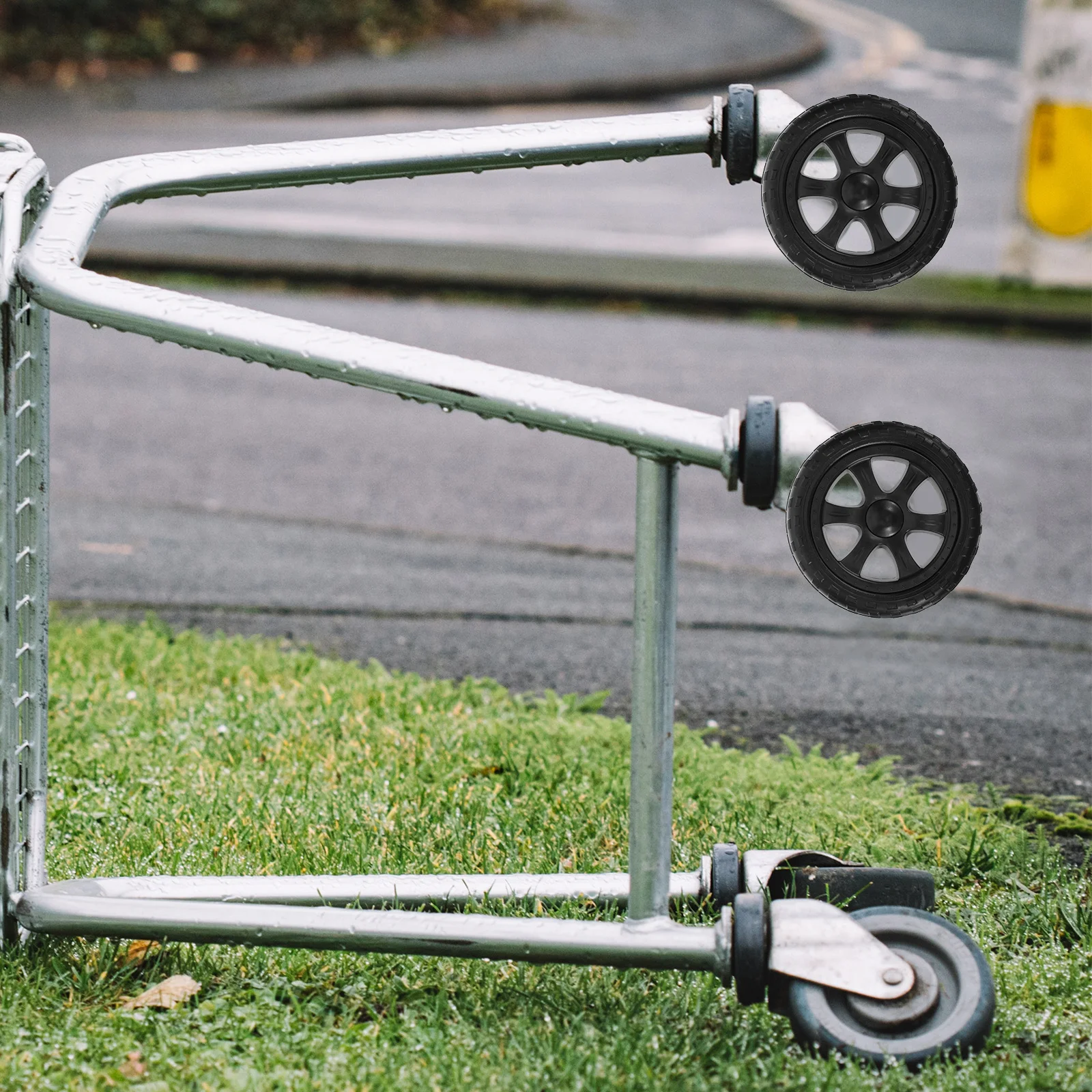 

2Pcs Replacement Wheels for Folding Shopping Cart Heavy Duty Grocery Trolley Wheels Plastic Cart Wheel Smooth and Stable