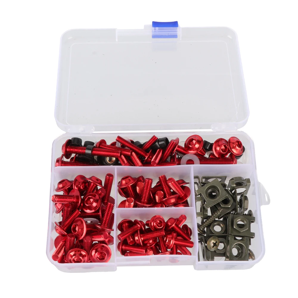 177-teiliges Set Schrauben für Motorrad-Modifikation, Windschutzscheiben-Abdeckung, Aluminium-Farbige Verkleidungsschrauben