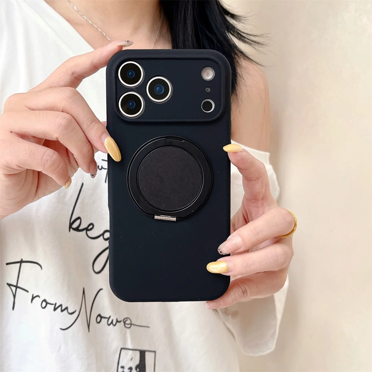 غطاء حماية ناعم من السيليكون متوافق مع Magsafe يدور 360 درجة لهاتف iPhone 17/16/15/14/Pro Max - حامل جراب هاتف مغناطيسي #3