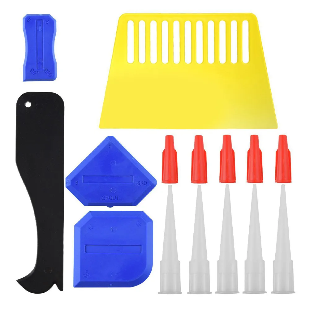 15Pcs Premium Plastic Grout Scraper Tool Kit for Tile Joints Seams Edges Corners Gap Filling Smoothing Home Renovation Caulking