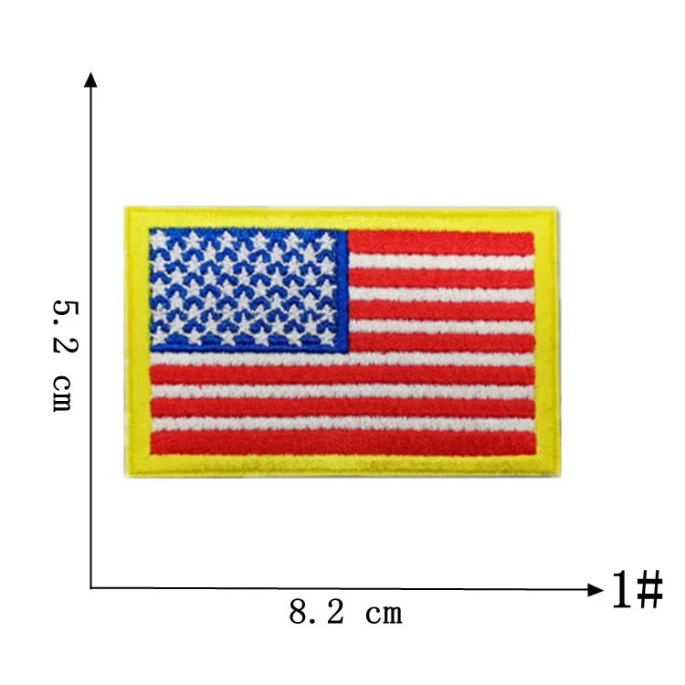 Flaga ameryki haft na łatce 8*5cm popularne amerykańskie plakietki na odzież kolorowe gwiazdy i paski termo samoprzylepne aplikacje