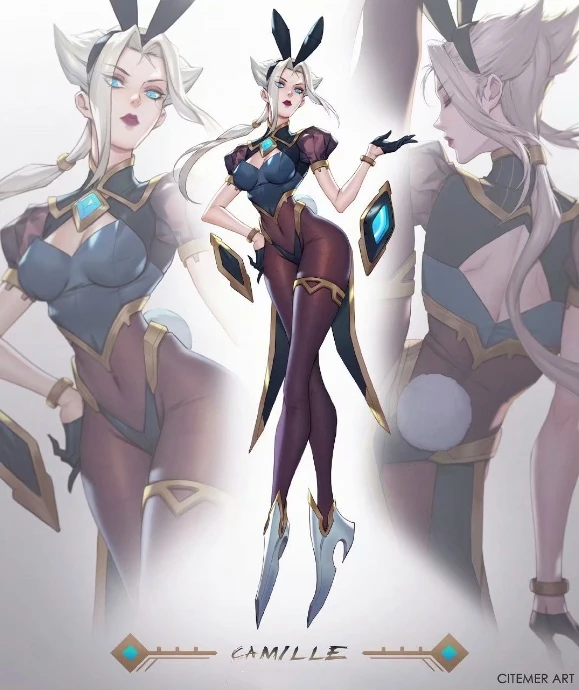 Irelia H Customized Camille Ferros LOL Cosplay LOL fan art bunny girl Camille Ferros Cosplay Costume sexy bunny girl