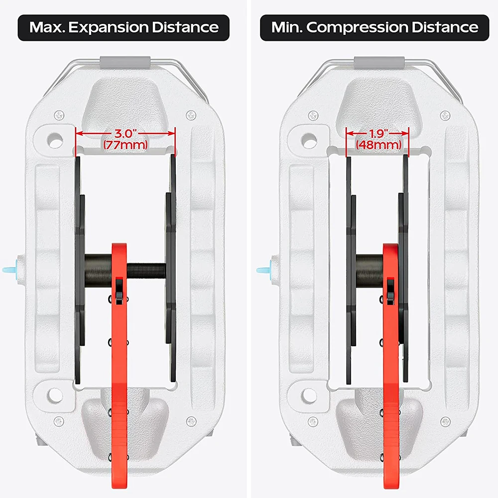 Brake Caliper Compression Tool Car Ratcheting Piston Spreader Press Kit With 2 Pcs Steel Plates