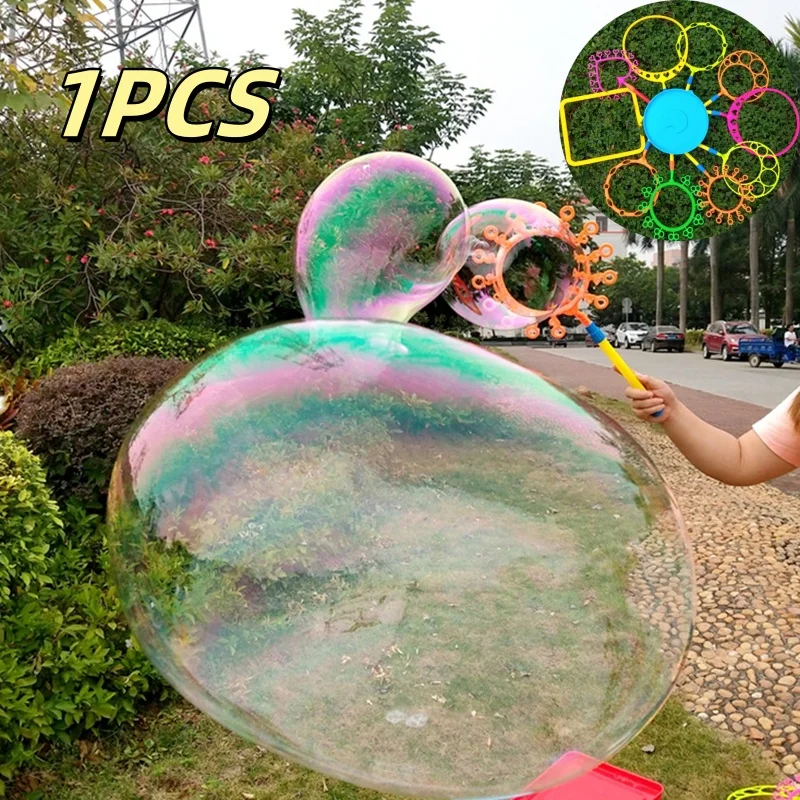 1PC Outdoor Parent-child Interaction Props Children Big Bubbles Wand Kit Kids Toys Fancy Bubble Circle Props