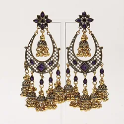 Middle Eastern exotic retro jewellery earrings women ladies' earrings for woman tassels long bells birdcage jewelry accessorie