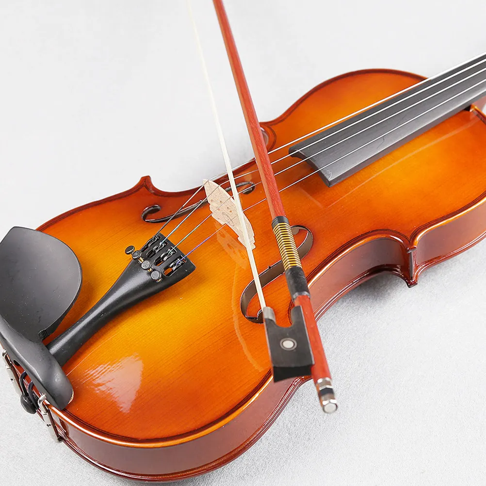 Puente de violín 4/4 con pasadores de sujeción para soporte de hombro, accesorios para viola, arco de ébano octogonal, madera de Brasil, tamaño 1/4, eléctrico