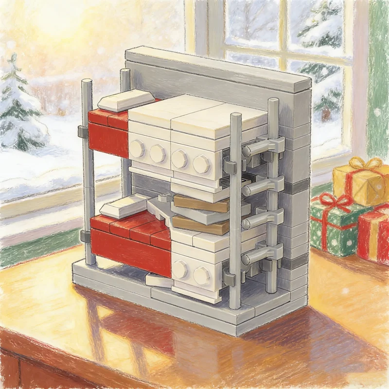 112 個 MOC 二段ベッドモデルビルディングブロック建設 DIY クリスマスギフトアイデア創造的な教育レンガ誕生日おもちゃ子供