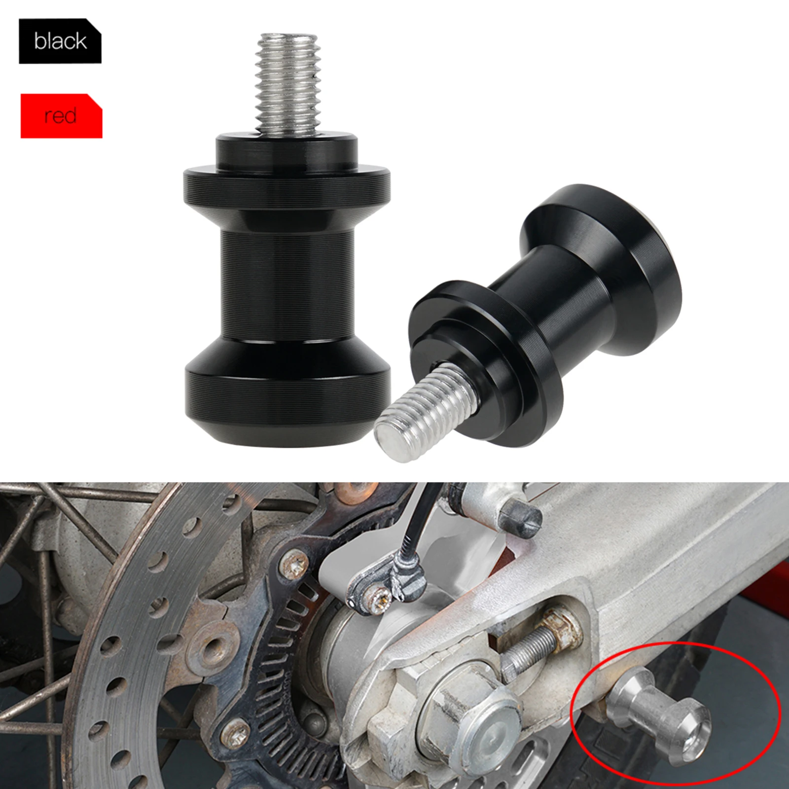 M8x1.25 Rear Stand Screws Slider Swingarm Spools for Triumph Street Triple /R 2013-2015 Daytona 675 2009-2014 Thruxton R 2016-up