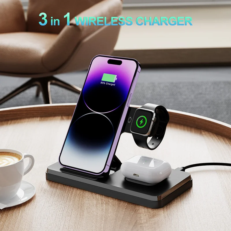 

Folding Bracket Multifunctional Three-in-one Wireless Charger