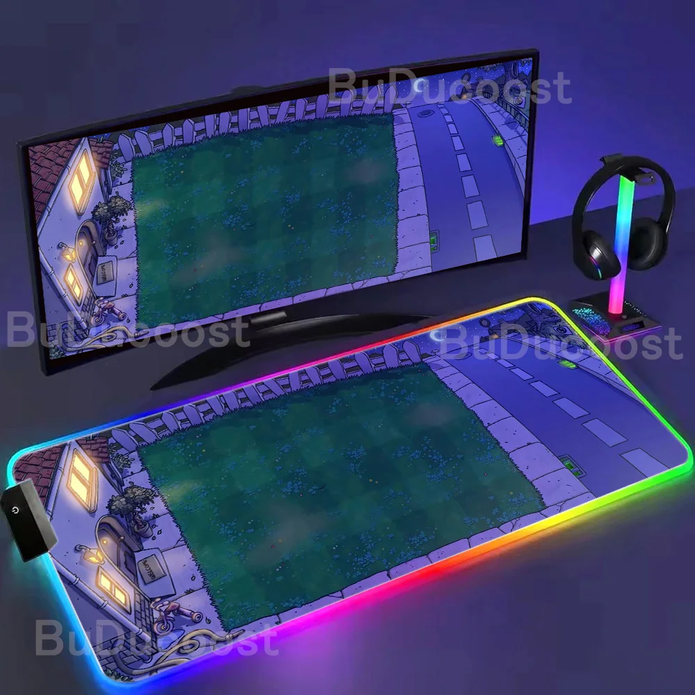 نباتات جديدة مقابل زومبي PVZ خرائط RGB ماوس الوسادة لعبة لوحة المفاتيح الملحقات عدم الانزلاق المطاط ماوس XXL محمول ألعاب الكمبيوتر حصيرة مكتبية البساط