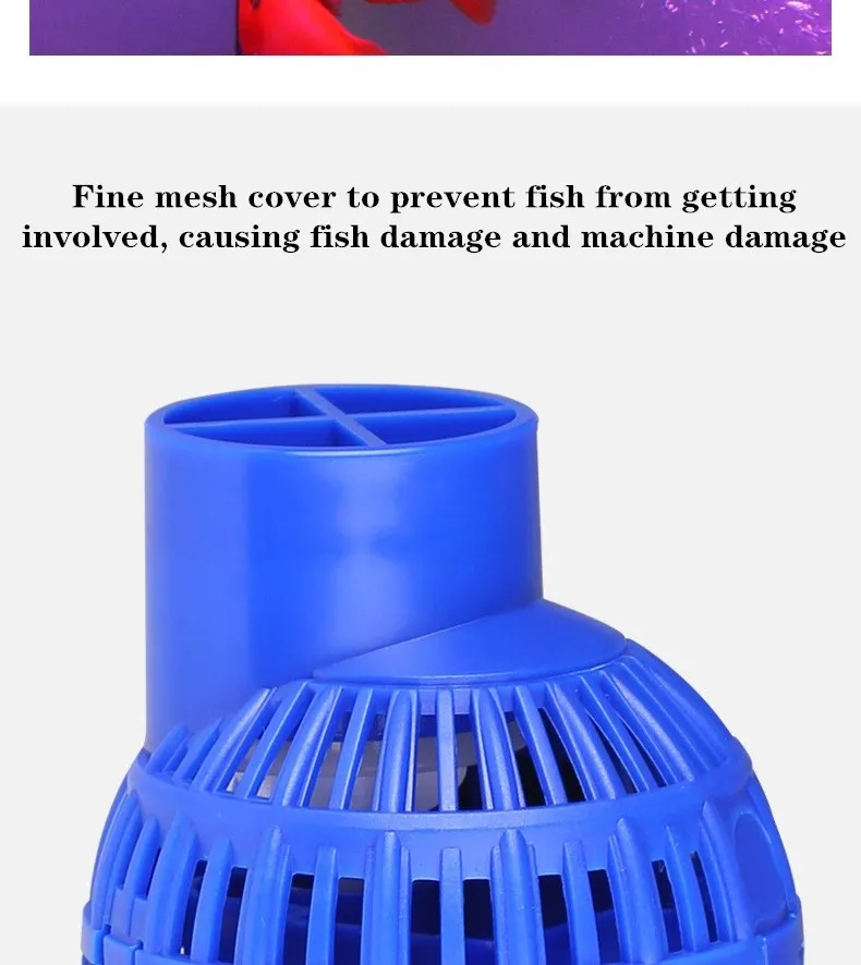 220V 6-26W Aquarium Wave Maker Submersible Circulation Power Pump with Magnet Suction Base Adjustable Flow Rate Marine Fish Tank