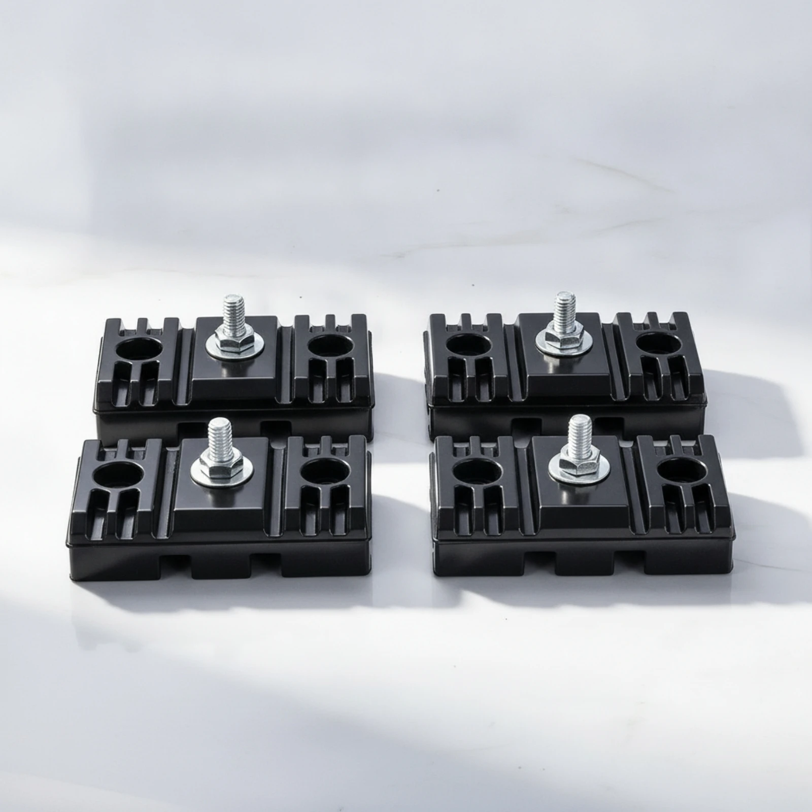 4 Pieces Anti-Vibration Pad Heavy-Duty Air Conditioner Pad with Threaded Stud Air Conditioner Mount Sound Damping Stands Stable