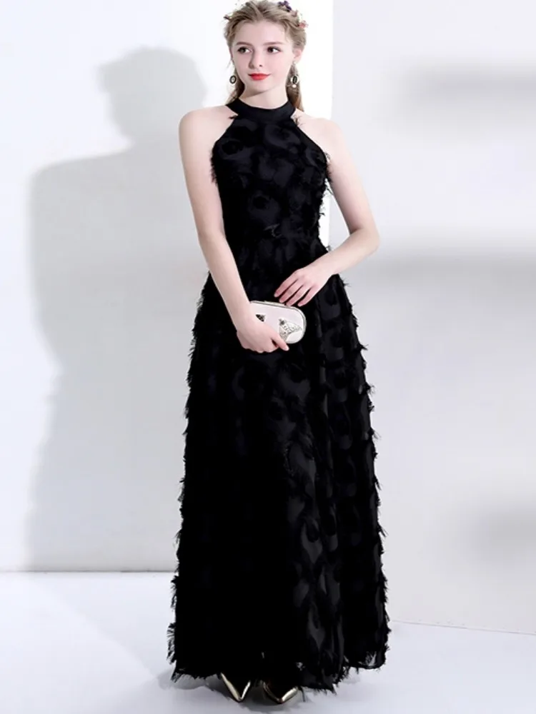 

Длинное вечернее платье Ele с кисточкой Ne с подвесными перьями на день рождения для взрослых, церемония высокого класса Аосфера для взрослых и женщин Dr