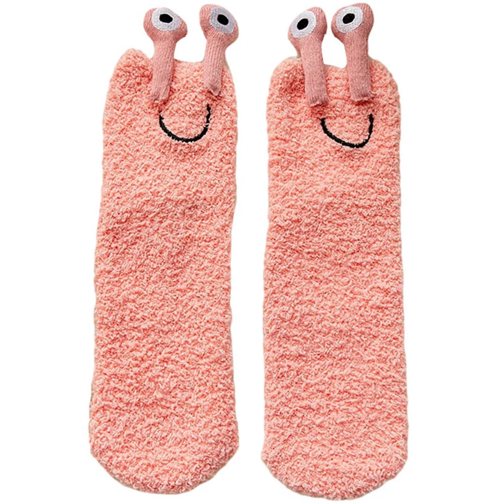 Coral Fleece Socks Halloween Slippers Women Soft House Lined Christmas Fuzzy for with Grips Comfortable