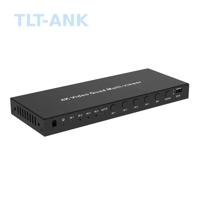 HDMI 4K@30Hz 4x1 Quad Multi-viewer Seamless Switcher, 4 in 1 HDMI Splitter with Independent Audio Output