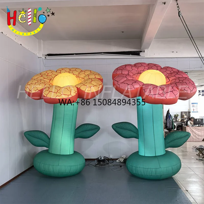 Cute Glowing Inflatable Flower Props for Themed Parties and Stage Decoration