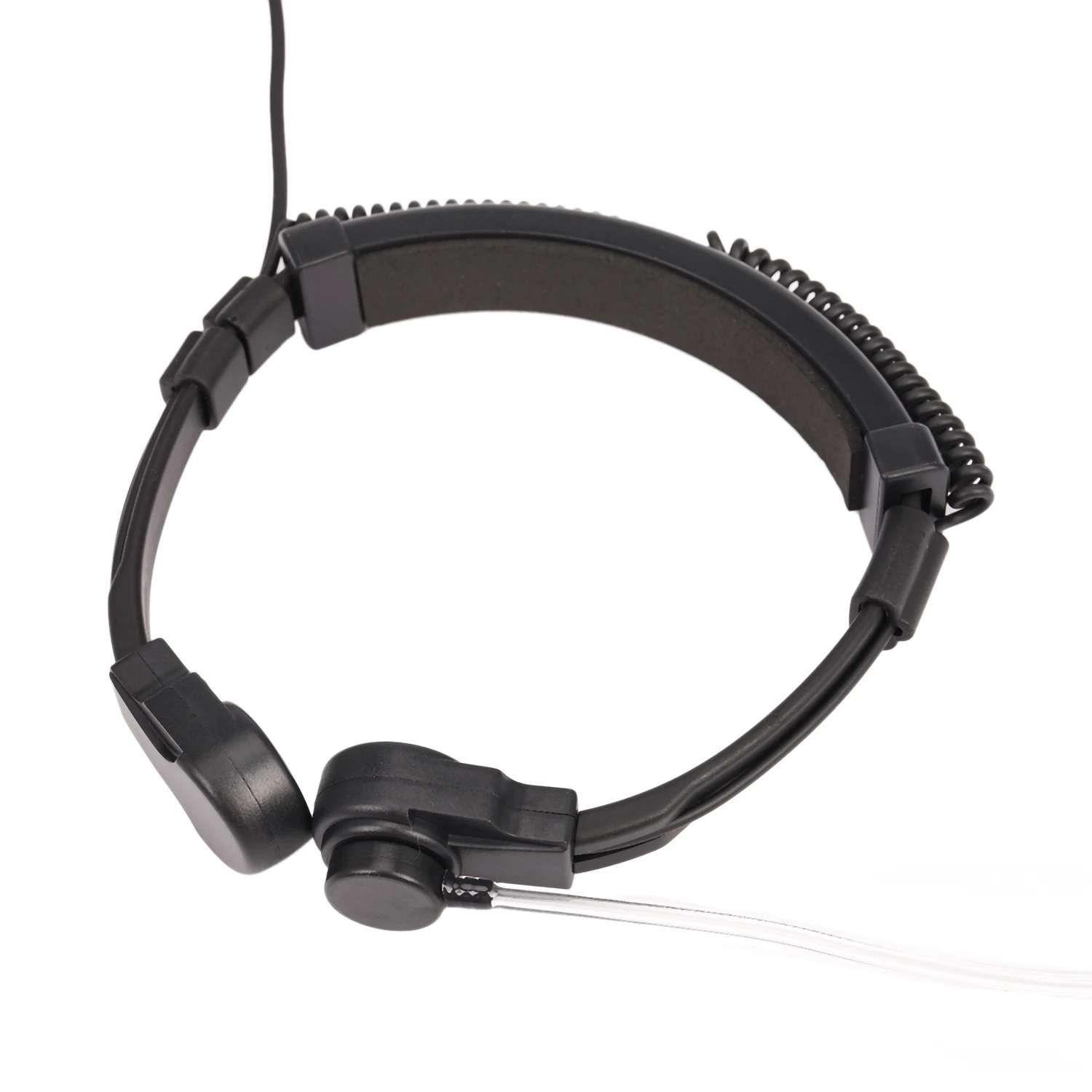 Garganta ajustável Mic fone fone de ouvido, microfone, tubo acústico, fone de ouvido com dedo PTT, apto para iPhone, Android Mobile, 3,5mm