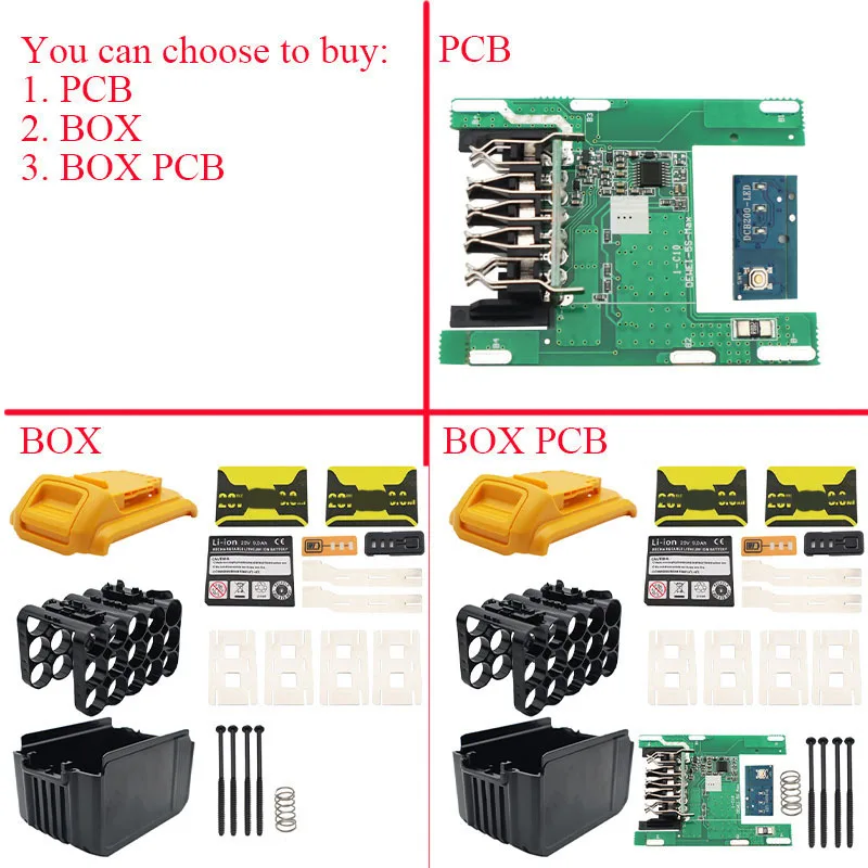 Li-ion Battery Caixa de Plástico Proteção de Carregamento Caixa de Placa de Circuito Habitação para Dewalt 18v 20v 15*18650 Dcb200