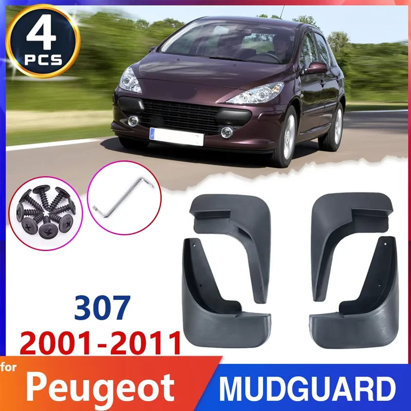 Car Mudflaps Mudguard Fender for Peugeot 307 307sw 2001~2011 2002 2003 2004 2005 2006 2007 Mud Splash Flaps Guards Auto Goods
