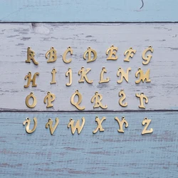 26Pcs/Lot Gold Color Stainless Steel A-Z Letter Pendant Alphabet Charms Pendants for DIY Neckalce Jewelry Making Accessories