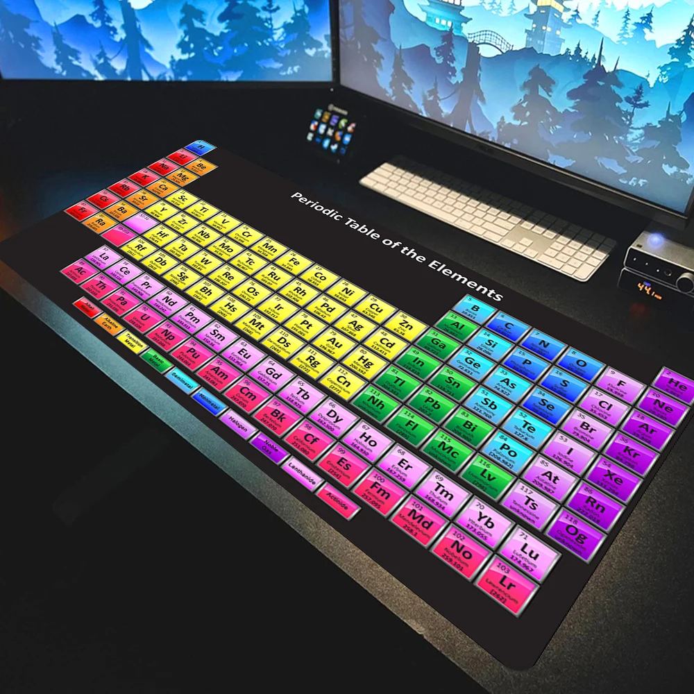 

XXL Periodic Table of Elements Mouse Pad Large Gaming Keyboard Mousepad with Stitched Edge Non-Slip Rubber Base Office Desk Mat