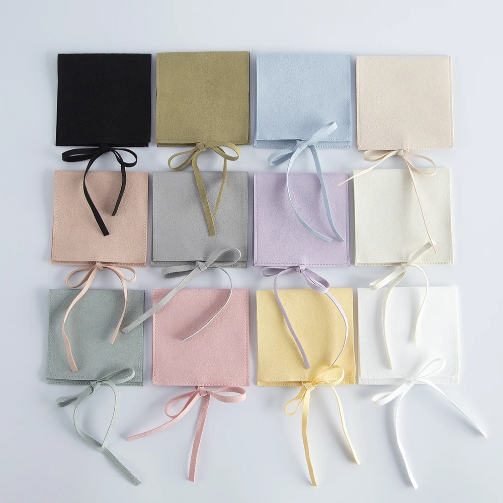 

10Pcs Lovely Microfiber Jewelry Bag Ring Earring Bracelet Pouch Cosmetic Perfume Headset Organizer Wedding Favors Gift Packaging
