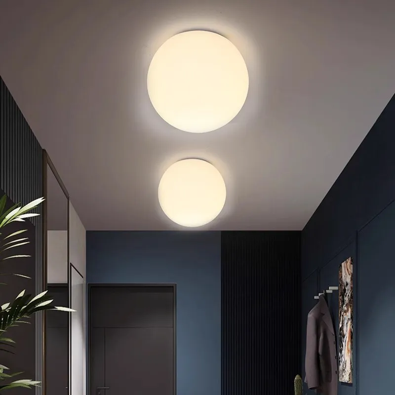 Modern LED ceiling light Glass White Ball wall lamp Minimalist bathroom Balcony Bedroom Entrance Light fixture Indoor lighting