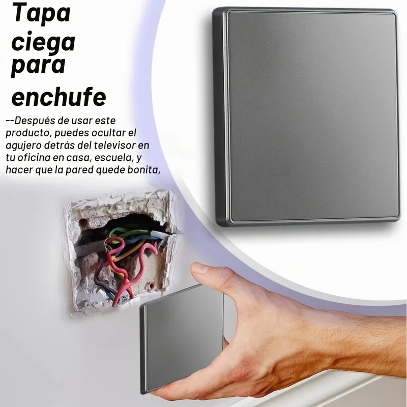 1PC Simple Blind Plate Cover, Square Blind Plate for Easy Use with Electrical Box Wall Outlet Covers, White Finish, Exposed Outl