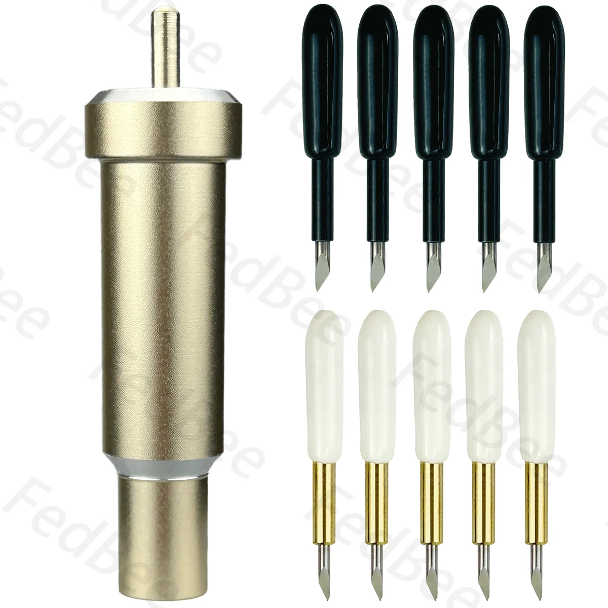 

5pcs Deep Point Blade + 5pcs Deep Point Blade + 1pc Housing for Cricut Maker 3 2 1 Explore 1 2 3 Air Venture Gold Holder