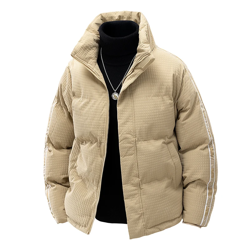 

Осень-зима мужские толстые теплые парки свободные корейские модные повседневные пуховики с хлопковой подкладкой однотонная куртка-пуховик