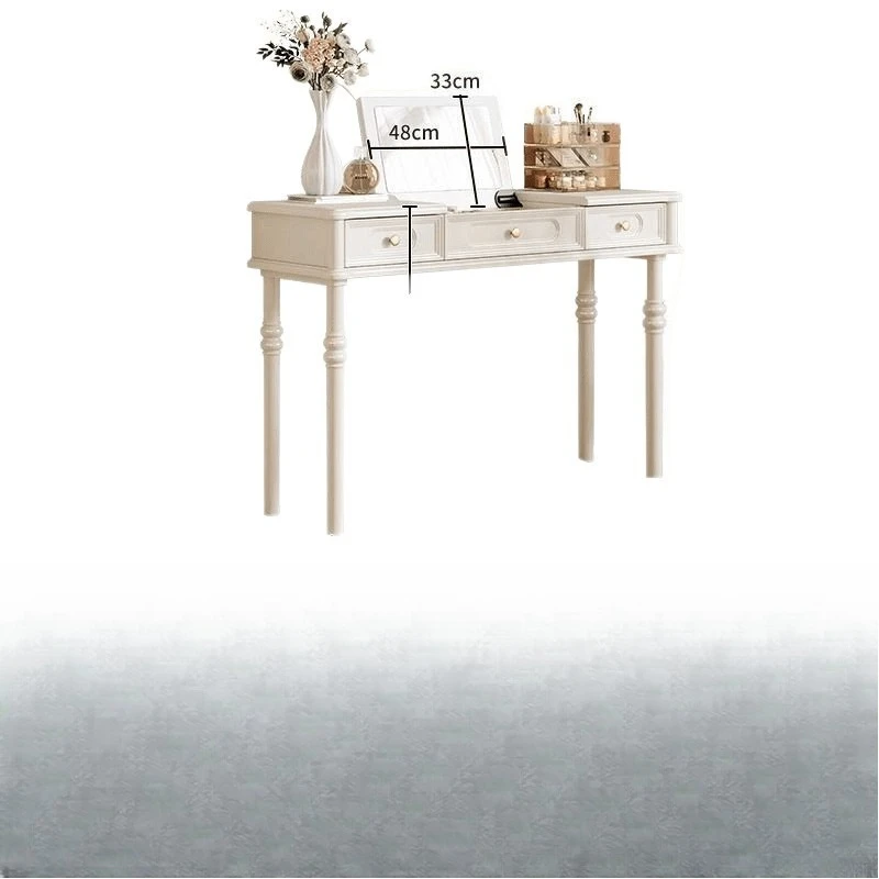 

Solid wood dresser, chest, integrated cream style white cosmetic table, bedroom, bedside cabinet, American small apartment