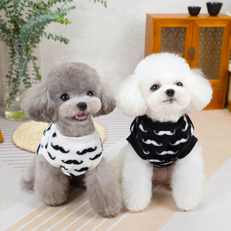 Winter Dog Clothes with Buckle Black White Pet Clothes for Small Dogs Pomeranian Sweater Chihuahua Vest Puppy Cats Pug Jacket