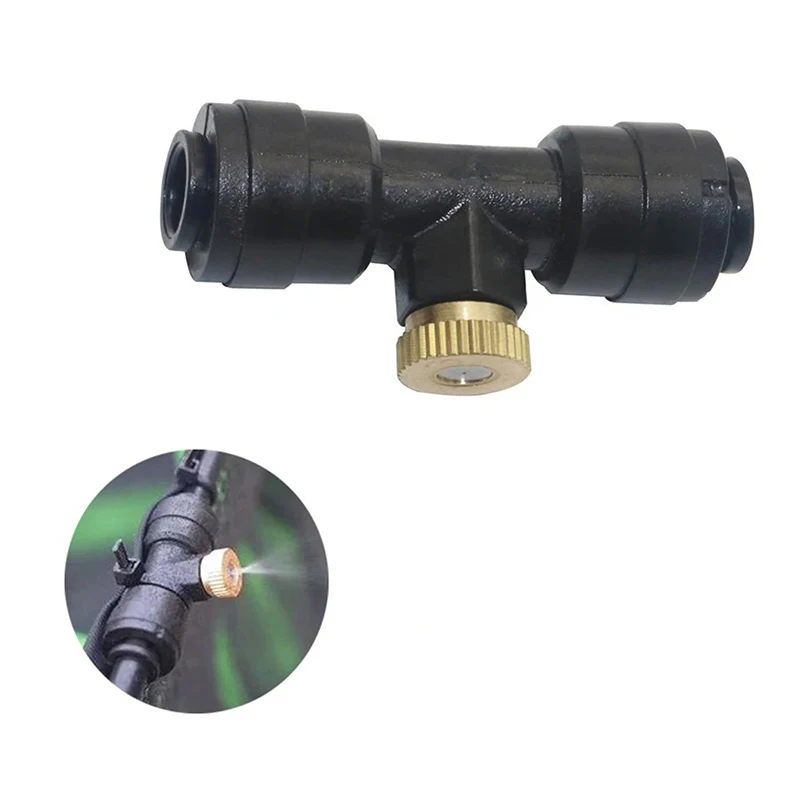 

10Pcs/lot Misting Fog Nozzles With Quick Access Tee Connector Adapter Garden Lawn Landscaping Irrigation Sprayers Kit