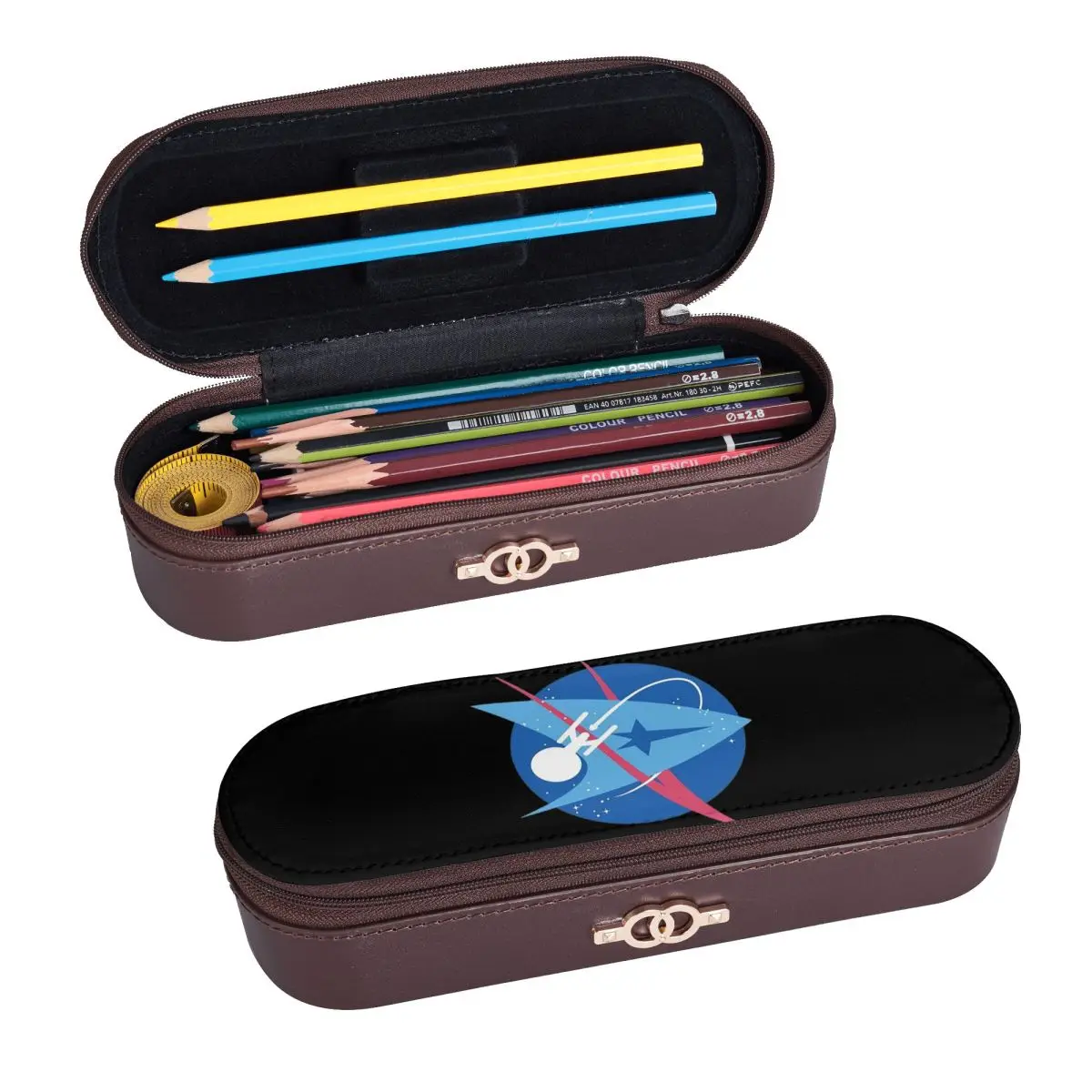 Star Treks Science Fiction TV Series _pixian_ai Leather Pencil Case Pen Holder Storage Stationery Supplies Pen Box