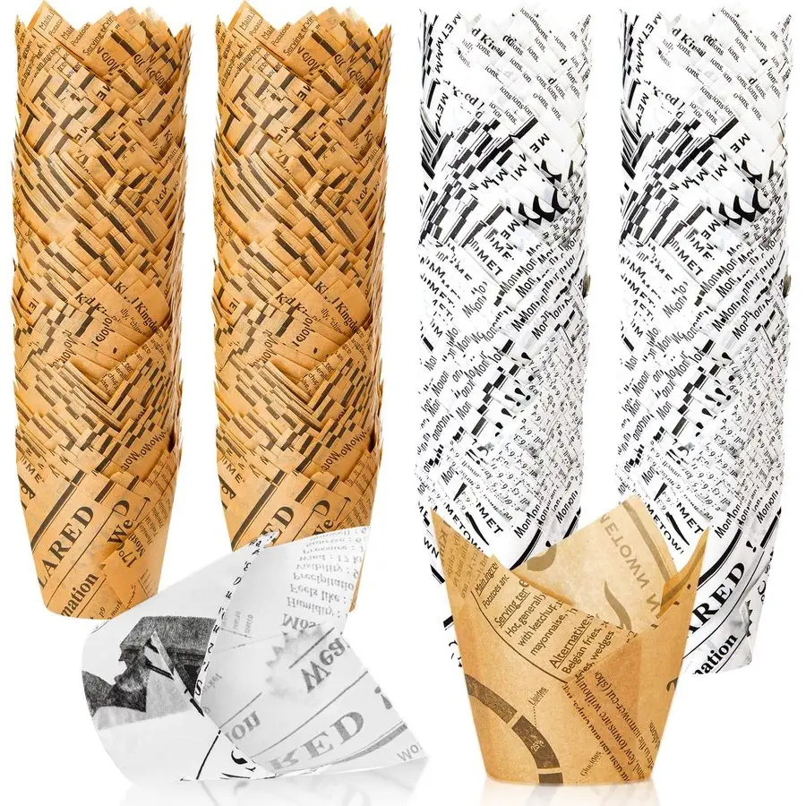 

Pcs Tulip Cupcake Liners Baking Cups Muffin Baking Cupcake Liners Wrappers Greaseproof Tulip Cups Holders for Party Wedding Birt