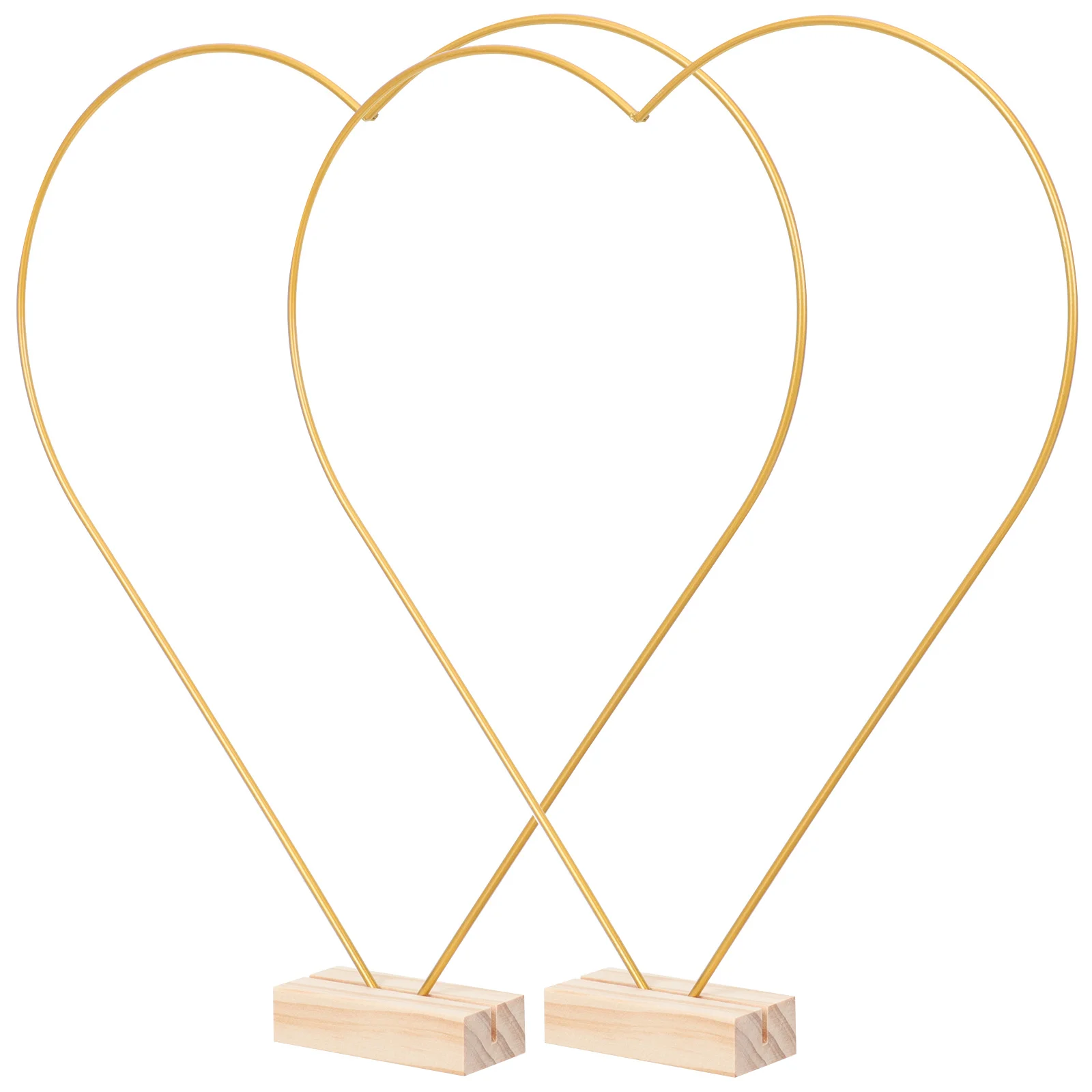 

1Set Heart Shaped Moon Metal Hoop Wreath Frame for DIY Floral Craft Decor Home Wedding Party Table Centerpiece Wood Stand