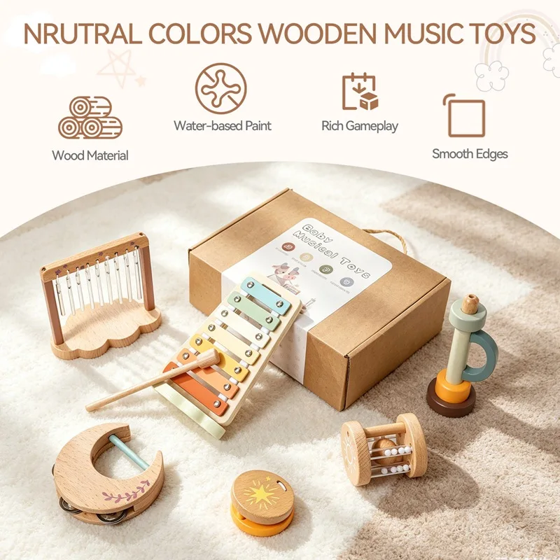 6-piece-set-of-musical-instruments-for-early-childhood-education-listening-exercises-wooden-soothing-qin-playing-wind-chimes