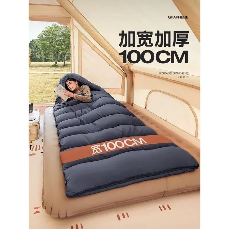 SOYON Speed Camp Sleeping Bag Adult Outdoor Camping Winter Thickened Cold Protection Four Seasons Universal Office Quilt Dual