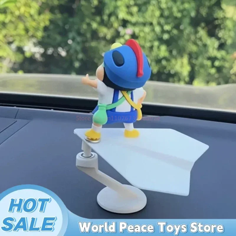 Rotate Aircraft Crayon Shin-Chan Car Dashboard Ornaments Auto Interior Console Decor Figurines Desktop Decoration Mini Model view 6