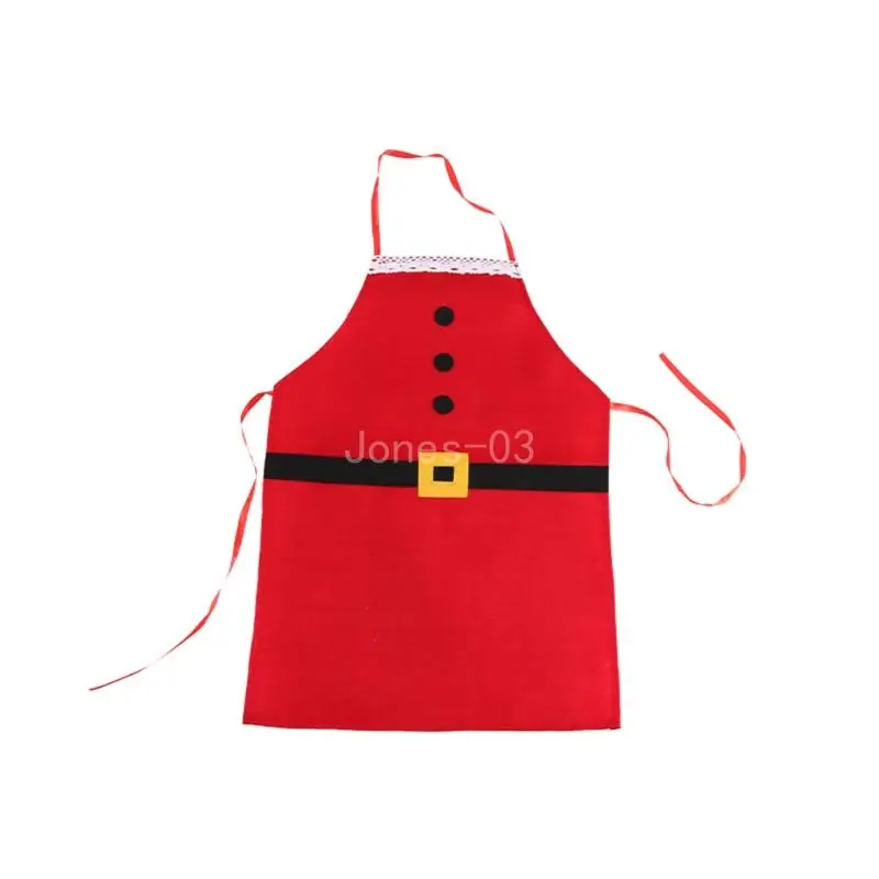 Q6PE Christmas Apron Adult Elf Aprons Santa Apron Adjustable for Xmas Party Chef Cook